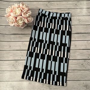 Topshop Geo Print Sweater Pencil Skirt Midi Length Size 2